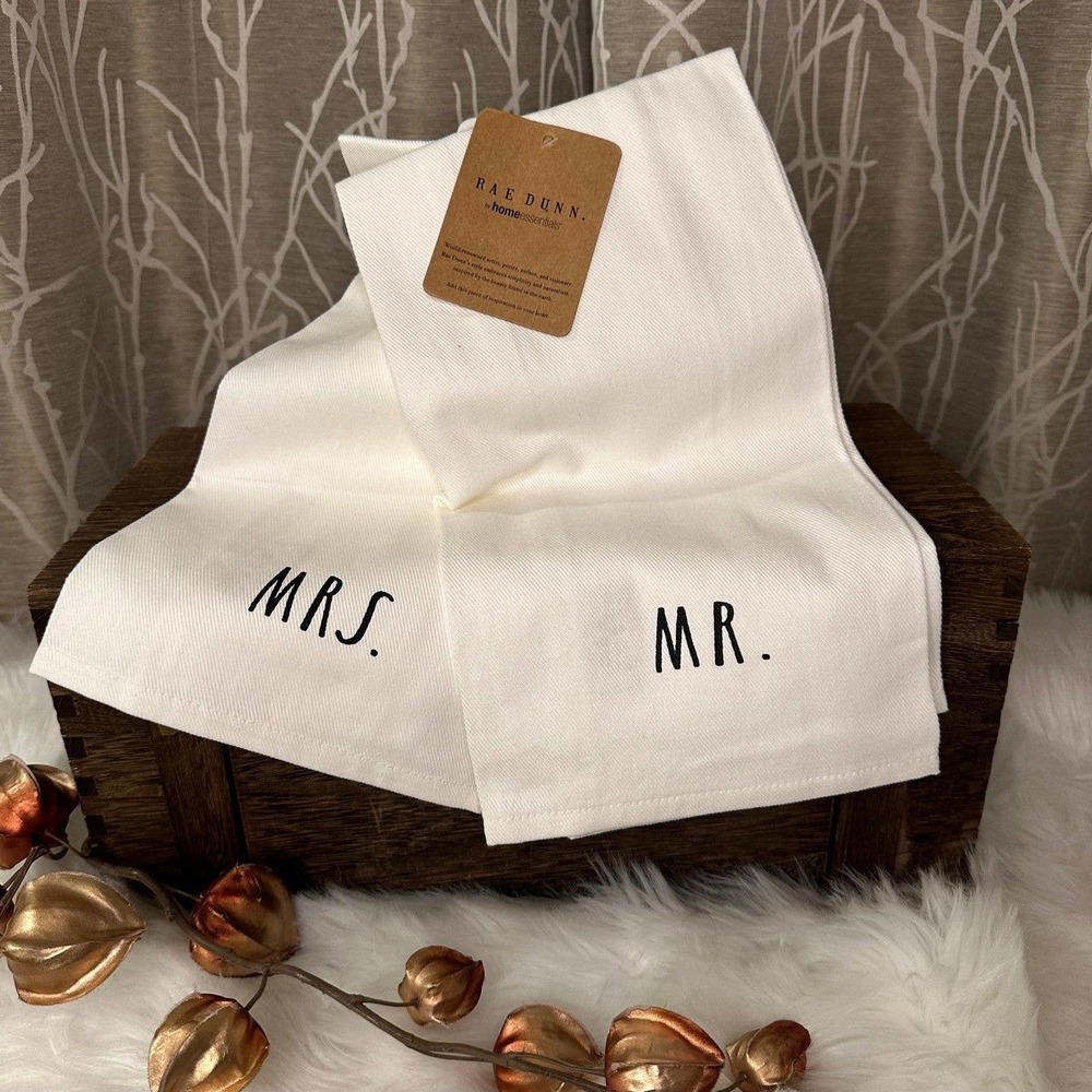 RAE DUNN FARMHOUSE HOME DECOR KITCHEN MR MRS BRIDE GROOM NEWLYWED WEDDING WASH
